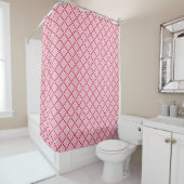 Rideaux De Douche Red and white geometric checkered pattern retro    (En situation)