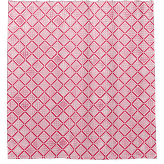 Rideaux De Douche Red and white geometric checkered pattern retro