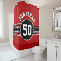 Red Black Team Jersey Fan Gear avec le numéro de n
