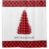Rideaux De Douche Red Buffalo Russe Plaid Christmas Tree (Devant)