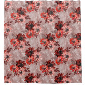 Rideaux De Douche Red, burgundy flowers. (Devant)