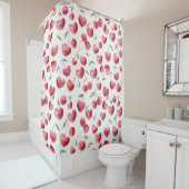 Rideaux De Douche Red Cherry Hearts (En situation)