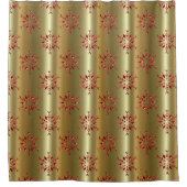 Rideaux De Douche Red Christmas Stars on Gold (Devant)