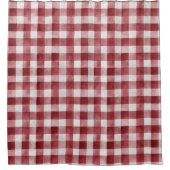 Rideaux De Douche Red Cream Plaid Stripes (Devant)