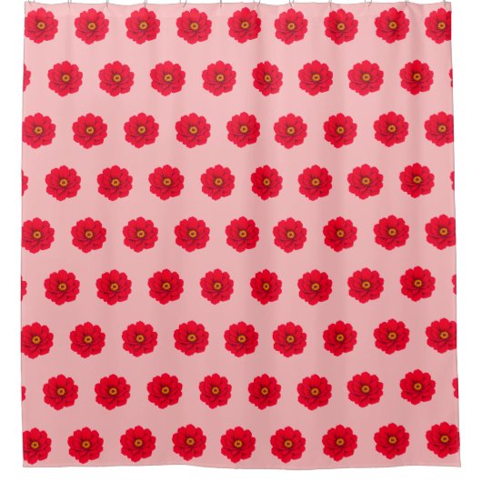Rideaux De Douche Red Flower Seamless Pattern Shower Curtain (Devant)