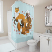 Rideaux De Douche Red Fox Tails Kitsune Kasai (En situation)