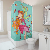 Rideaux De Douche Red Haired Garden Fairy sur Toadstool (En situation)