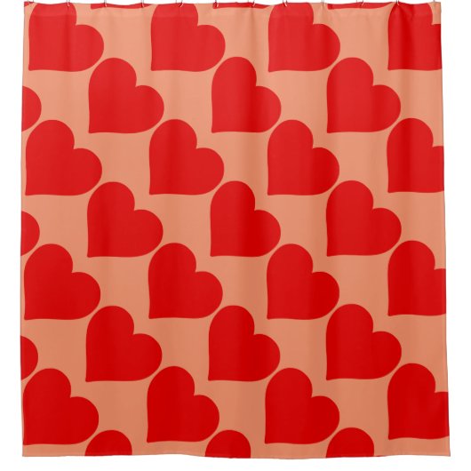 Rideaux De Douche Red Heart Shape Love Classic Simple Minimalisme (Devant)