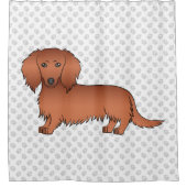 Rideaux De Douche Red Long Cheveux Dachshund mignonette Cartoon Chie (Devant)