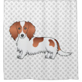 Rideaux De Douche Red Piebald Long Cheveux Dachshund Dessin Chien &  (Devant)