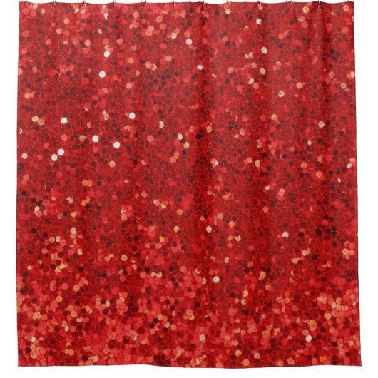 Rideaux De Douche Red sparkling glitter pattern (Devant)