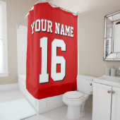 Rideaux De Douche Red White Sports Jersey Team Jersey (En situation)