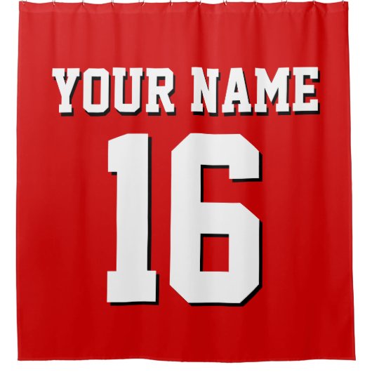 Rideaux De Douche Red White Sports Jersey Team Jersey (Devant)