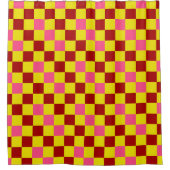 Rideaux De Douche Red Yellow Pink Checkered Pattern Design (Devant)