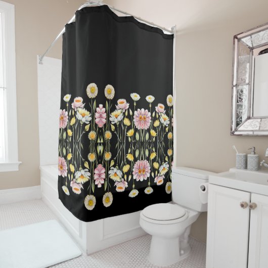 Rideaux De Douche Reflets Floraux (En situation)