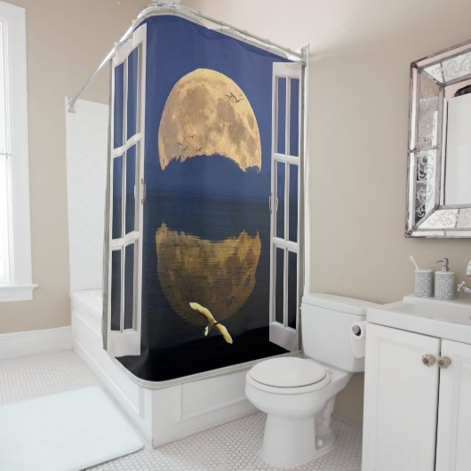 Rideaux De Douche Réflexion de lune (En situation)
