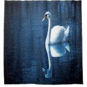 Rideaux De Douche Réflexion du cygne clair de lune (Devant)