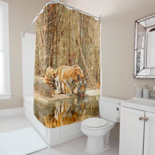 Rideaux De Douche Réflexion du tigre (En situation)