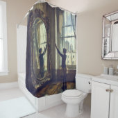 Rideaux De Douche 🪞 Réflexions modifiées - Paysage de rêve surréali (En situation)