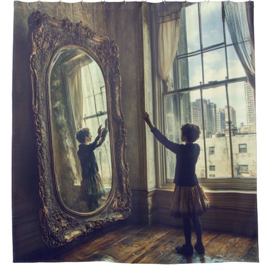 Rideaux De Douche 🪞 Réflexions modifiées - Paysage de rêve surréali (Devant)