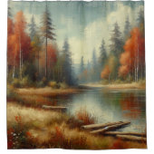 Rideaux De Douche Réflexions sur les forêts d'automne d'or (Devant)