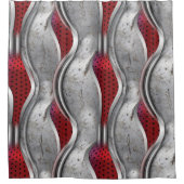 Rideaux De Douche Regarder la texture grise rouge 3D métallique (Devant)