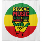 Rideaux De Douche Reggae Shaka Main avec des citations positives (Devant)