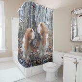 Rideaux De Douche Région boisée Basset Hound (En situation)