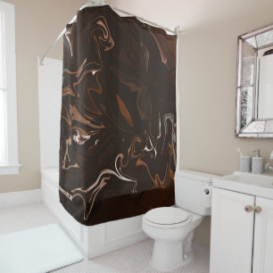 Rideaux De Douche Remous de brun, noirs et de gris