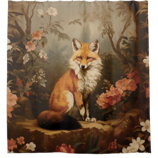 Rideaux De Douche Renard dans la moody forestière Victorian (Devant)