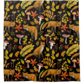Rideaux De Douche Renard d'automne sur noir (Devant)