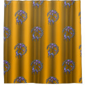 Rideaux De Douche Renard de Noël pourpre sur or (Devant)