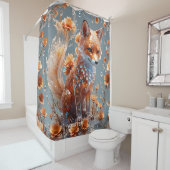 Rideaux De Douche Renard en verre rouge mignon Imaginaire (En situation)