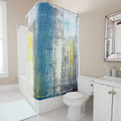 Rideaux De Douche "Rendez une déclaration" art abstrait turquoise et (En situation)