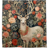 Rideaux De Douche Rennes de Noël avec fleur sauvage (Devant)