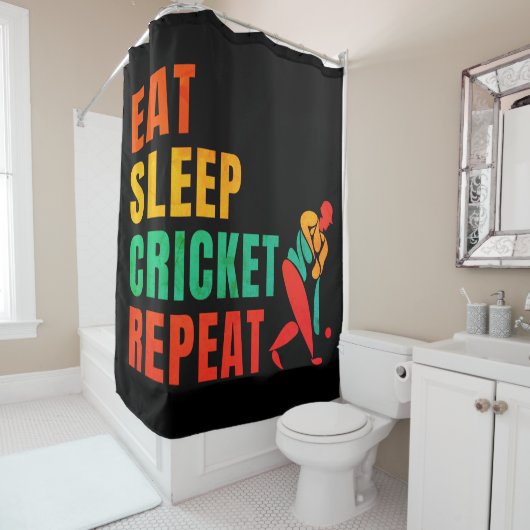 RIDEAUX DE DOUCHE RÉPÉTITION DU CRICKET DE SOMMEIL - AILLEURS DE CRI (En situation)