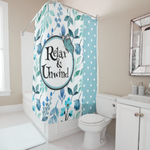 Rideaux De Douche Reposez-vous et détendez-vous Turquoise Designer P