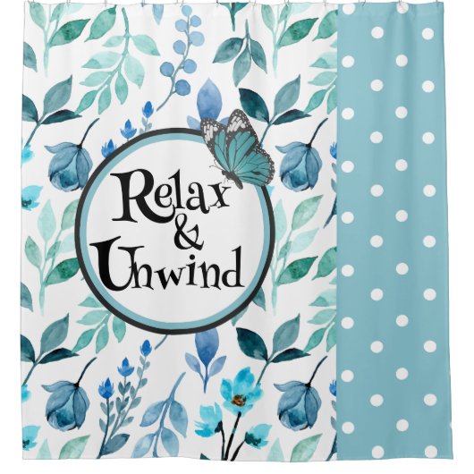 Rideaux De Douche Reposez-vous et détendez-vous Turquoise Designer P (Devant)