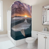 Rideaux De Douche Requin au coucher du soleil (En situation)