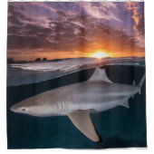 Rideaux De Douche Requin au coucher du soleil (Devant)