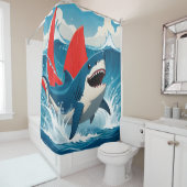 Rideaux De Douche Requin dans l'océan (En situation)