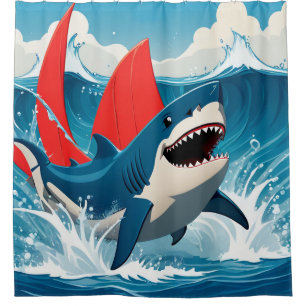 Rideaux De Douche Requin dans l'océan