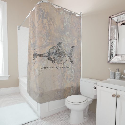 Rideaux De Douche Requin Guitare Poisson Fossile (En situation)