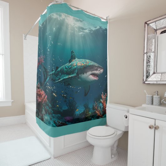 Rideaux De Douche Requin tropical à faible profondeur (En situation)