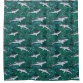 Rideaux De Douche Requins, marine, mer, poisson, prédateur, animal,  (Devant)