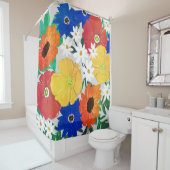 Rideaux De Douche Ressort coloré Floral Peinture à la main (En situation)