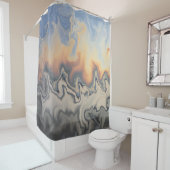 Rideaux De Douche Résumé Conception 84 feu Orange Blue Grey (En situation)