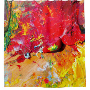 Rideaux De Douche Résumé de la palette colorée de l'artiste