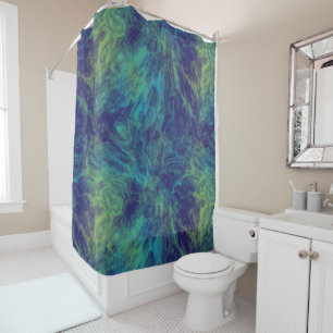 Rideaux De Douche résumé de marbre vert et bleu