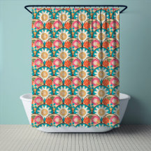 RETRO 70s Scallop Floral Hippy Sunshine In Flowers